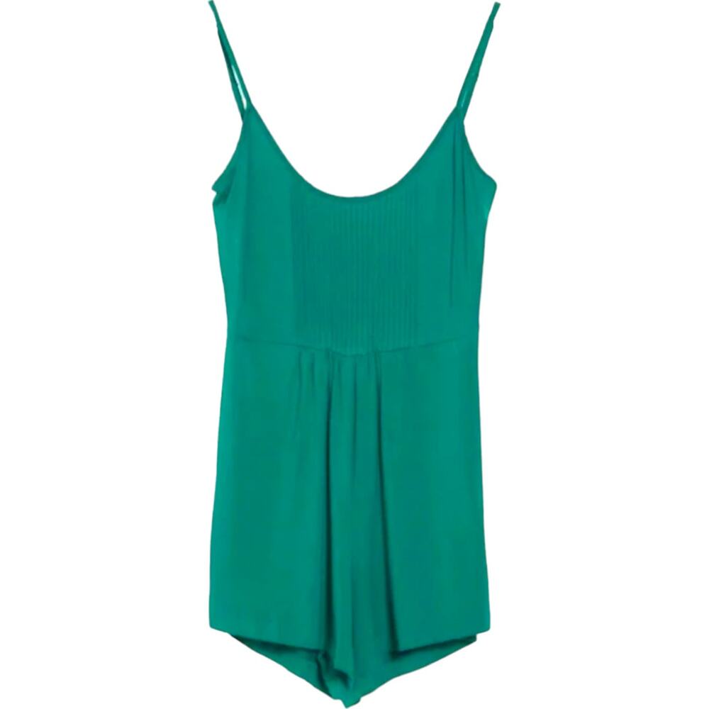 Calvin Klein Green Spaghetti Strap Scoop Neck Romper, US10